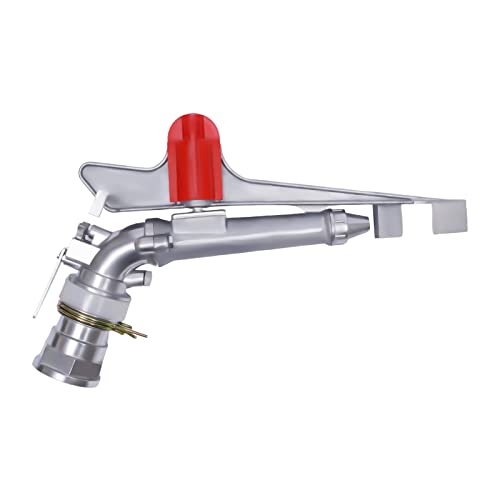 360°Adjustable Irrigation Sprinkler Large-Area Watering Spray Gun Sprinkler Gun Head Irrigation Spray Gun Impact Spray Garden Sprinkler for Farms Orchards Tea Gardens Forestry (2 inch Red) - size: 2.6 inch Red