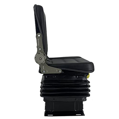 Suspension Seat Replacement Universal Adjustable Waterproof - Black - color: Black with Suspension