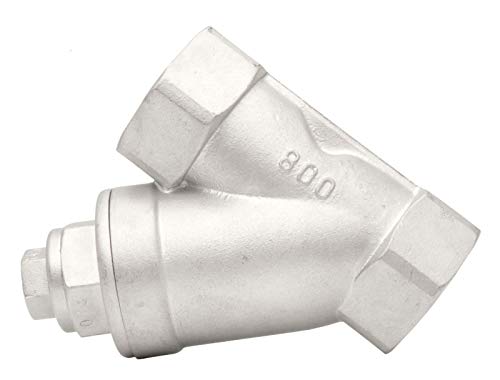 1" Stainless Steel Y-Strainer - 800WOG, FxF NPT 100mc Screen - size: 1" 100micron