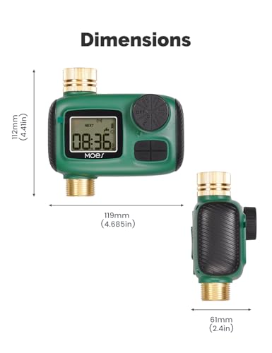 MOES Sprinkler Timer for Garden Hose,Brass Inlet Water Timer - size: 1 Outlet