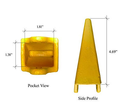 4 - fits Style 18 Series Mini Excavator/Backhoe Bucket Dirt Tooth w/Pin Kit