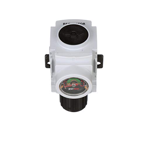 PneumaticPlus PPR2-N02BG Compressed Air Pressure Regulator, 1/4" NPT - size: 1/4" NPT