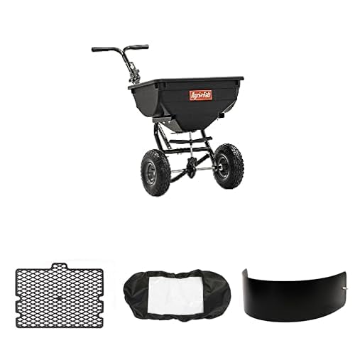 Bundle of Agri-Fab 45-0532-AMZ, 85lb Capacity Push Spreader Pro Lawn Spreader + Agri-Fab 85 lb. Spreader Grate Kit + Agri-Fab 69712 Cover + Agri-Fab 85 lb. Spreader Deflector KitBundle