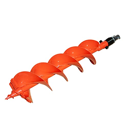 GardenTrax Double Spiral Earth Auger Spiral Drill Bit 6” x 36”, Post Hole Digger with 7/8" Drive Drill - size: 6INCH
