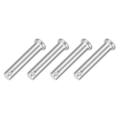 uxcell 4Pcs 3/8" x 2" Single Hole Clevis Pins, 304 Stainless Steel Flat Head Clevis Pins Hitch Pin for Trailer Latch, Mechanics Repair, Furniture Installation, Industrial Equipment - size: 3/8" x 2"