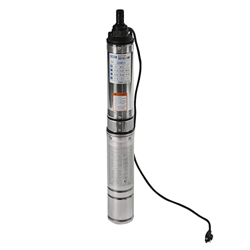 Deep Well Submersible Pump 110V 370W Electric Solar Powered Water Pump, 16 GPM Flow, 157ft Lift, Farm Ranch Irrigation Submersible Bore Hole Deep Well Pump 3420 RPM - color: Ac 110v 370w, 1.5'' Outlet