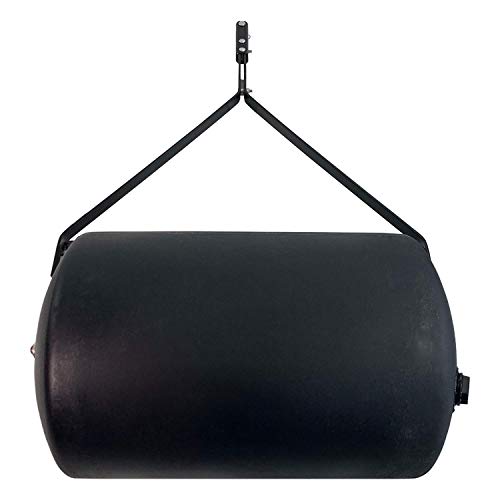 Brinly 270 lb. Combination Push/Tow Poly Lawn Roller with Easy-Turn Tethered Plug, 18 by 24" - Flat Black - color: Flat Black