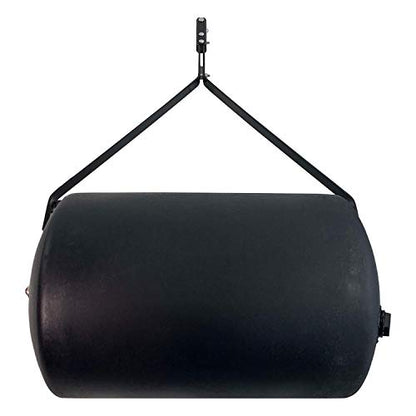 Brinly 270 lb. Combination Push/Tow Poly Lawn Roller with Easy-Turn Tethered Plug, 18 by 24" - Flat Black - color: Flat Black