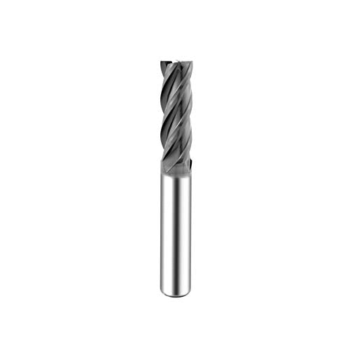 SPEED TIGER Micrograin Carbide Square End Mill - 4 Flute - ISE3/8 4T (1 Piece, 3/8") - for Milling Alloy Steels, Hardened Steel, Metal & More – Mill Bits Sets for DIYers & Professionals - size: 3/8 in