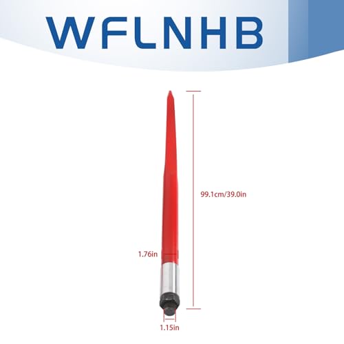WFLNHB 39 Hay Bale Spear 3000 lbs Capacity Red Coated Bale Forks