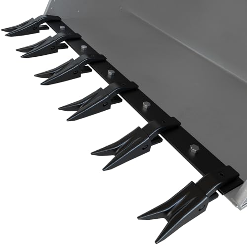 46" Bucket Tooth Bar for Tractor Loader 6 Shank Clamp On, Black - color: Black