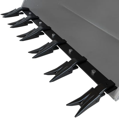 46" Bucket Tooth Bar for Tractor Loader 6 Shank Clamp On, Black - color: Black