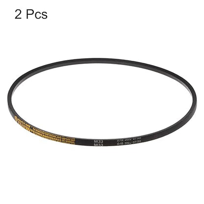HARFINGTON 2Pcs M-33 Rubber V Belt 33" Lp 10mm W 5.5mm H, JIS Standard - size: 33"