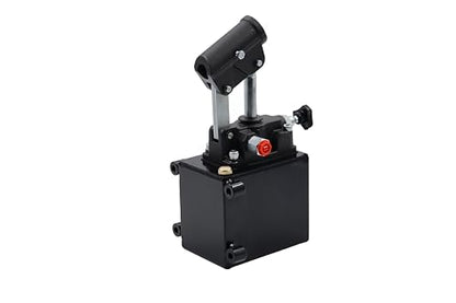 Spare Parts Holland - Single Acting Hydraulic Piston Hand Pump with Release Knob, Hand Operated Hydraulic Pump 3/8" NPTF Ports (2.7 CID 1 Qrt Tank (0.27 Gal) - size: 2.7 CID 1 Qrt. tank (0.27 Gal)