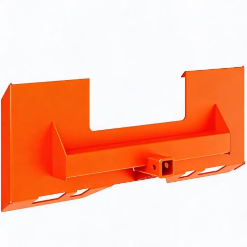 Garvee 1/4" Skid Steer Mount Plate w/ 2" Removable Trailer Hitch Receiver - color: Orange