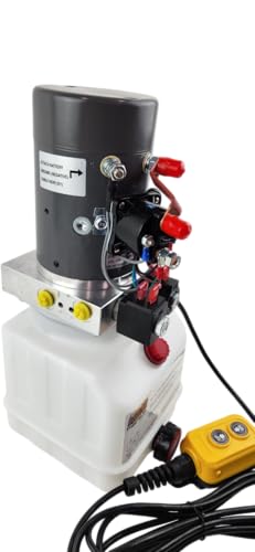Double Acting Hydraulic Pump for Dump Trailers/Tilt-Decks 3200 psi 12VDC 4 Quart Reservoir, Gray