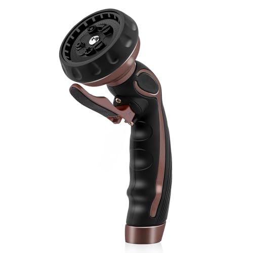 RESTMO Hose Nozzle with Easy Self-Lock Trigger, Heavy Duty Water Sprayer - color: Oil Rubbed Bronze