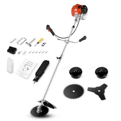 58CC 2-Cycle Gas Weed Wacker, 4 in 1 Brush Cutter, 18.5 in Cut Path Orange - color: Orange