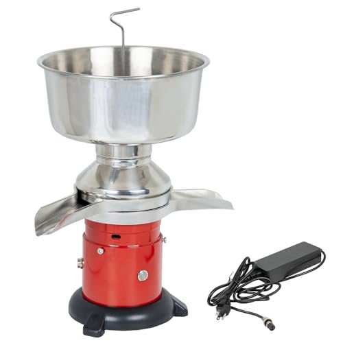 40W Electric Milk Cream Separator 60L/H High Efficiency Centrifugal Milk Skimmer 304 Stainless Steel Goat Cow Milk Separator with 5L Bowl 10500RPM for Home Dairy Farm (Round Base) - color: Round Base