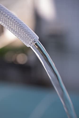 3/4" ID x 1" OD - 16.4 Ft High Pressure Braided Clear PVC Tubing Flexible Tube, Heavy Duty Reinforced PVC Hose Tubing, BPA Free and Non Toxic - size: 3/4" ID x 1" OD, style: 16.4 Ft