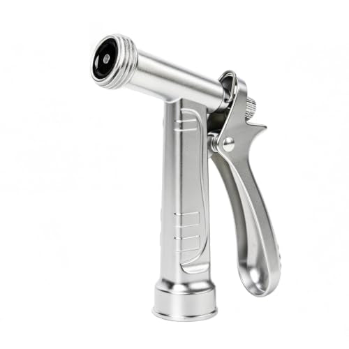 RESTMO 100% Metal Rust-Proof Chrome Plated Garden Hose Nozzle Heavy Duty - size: 1 Pack