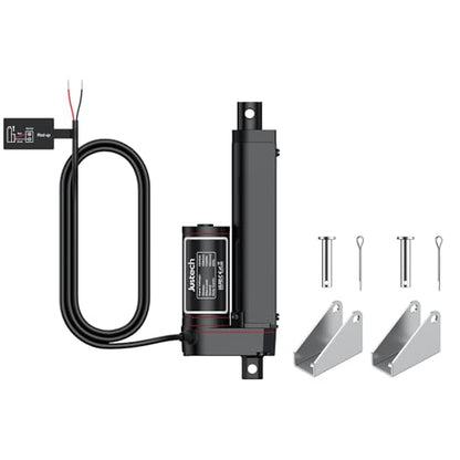 Justech 330LBS/1500N-4inch/100mm 12V Linear Actuator with Bracket, Black - size: 1500N-100mm