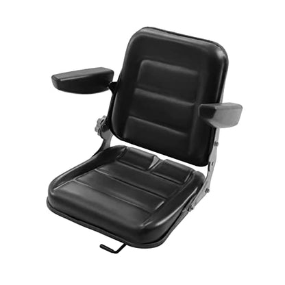 Universal Fold Down Forklift Seat, Tractor Seat with Adjustable Angle Back Armrest Lawn Mower Seat for Tractor Excavator Skid Loader… - style: with Adjustable Angle Back Armrest