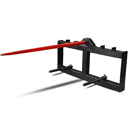 YINTATECH 49" Hay Spear 2000 lbs Quick Attach Skid Steer Spears - color: Black