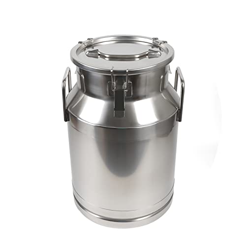 20-60L Stainless Steel Milk Can Wine Milk Bucket Wine Pail Bucket Milk Can Tote Jug with Sealed Lid Heavy Duty, with Independent Embedded Silicone Sealed Lid (60L) - size: 60L