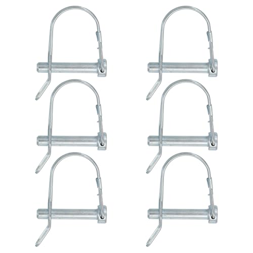 Trailer Coupler Pin, Pto Shaft Locking Hitch Pin W Ear - Fitting for (Farm Trailers - Wagons Towing - Garden Lawn Equipment - Hitches) 5/16" x 1-3/4" & 6 Pcs & Carbon Steel - size: 5/16" x 1-3/4"