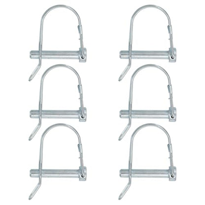 Trailer Coupler Pin, Pto Shaft Locking Hitch Pin W Ear - Fitting for (Farm Trailers - Wagons Towing - Garden Lawn Equipment - Hitches) 5/16" x 1-3/4" & 6 Pcs & Carbon Steel - size: 5/16" x 1-3/4"