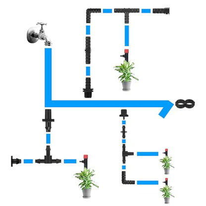M METERXITY 20-Pack Drip Irrigation Barbed Fittings 3/8 to 1/4 in