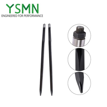 2 Pcs 49in Heavy Duty Hay Spear Bale Spear, 4500lbs Capacity