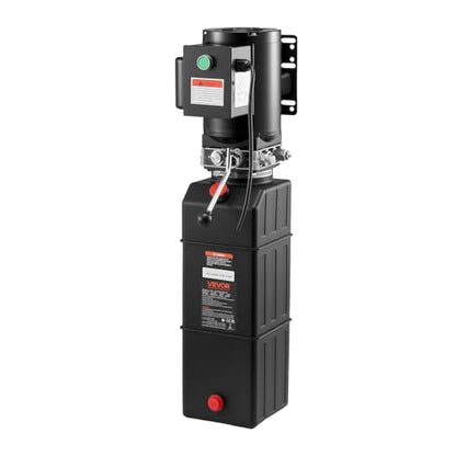 Vevor Hydraulic Pump 15 Quart Hydraulic Motor Hydraulic Lift Single Phase Car Lift 3450 RPM Dump Trailer 208-230 Volt Portable Car Lift 2 Horsepower Auto Lift Vehicle Lift Portable Power Press - size: 16 Quart, style: Single Acting