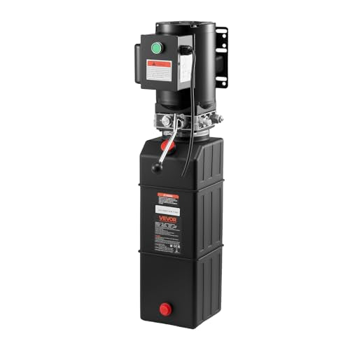 Vevor Hydraulic Pump 15 Quart Hydraulic Motor Hydraulic Lift Single Phase Car Lift 3450 RPM Dump Trailer 208-230 Volt Portable Car Lift 2 Horsepower Auto Lift Vehicle Lift Portable Power Press - size: 16 Quart, style: Single Acting