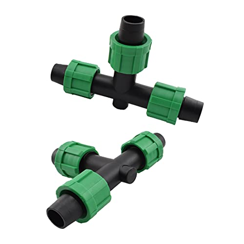 Drip Irrigation Tee Fittings Universal Barbed Locking 3-Way Connectors - color: Tee Connectors