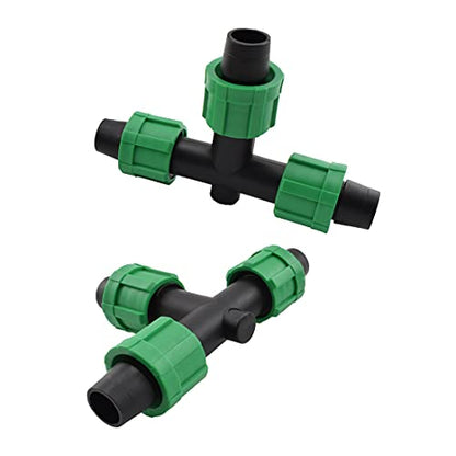 Drip Irrigation Tee Fittings Universal Barbed Locking 3-Way Connectors - color: Tee Connectors