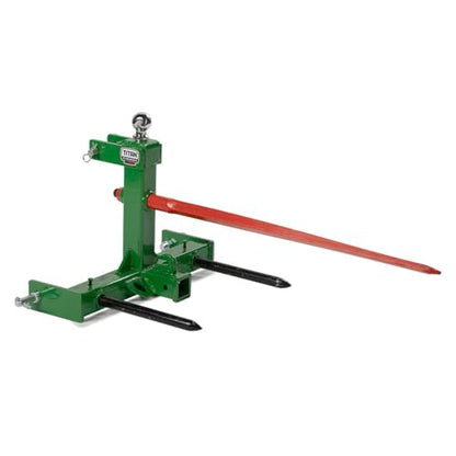 Titan Attachments 3포인트 구즈넥 트랙터 트레일러 히치, 81.3cm(32인치) 헤이 베일 스피어 및 스태빌라이저, 카테고리 1 트랙터에 적합, 차콜 마감, 5.1cm(2인치) 리시버 히치, 6.7cm(2 5/16인치) 구즈넥 볼 - color: 초록색., size: 32" Spear