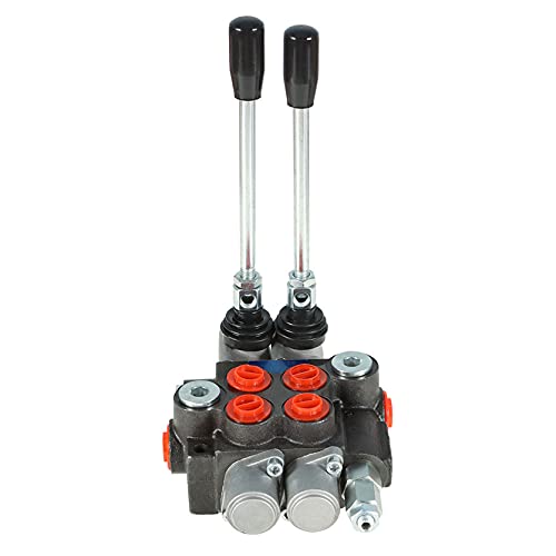 Hydraulic Directional Double Acting Control Monoblock Valve for Tractor Loader w/Joystick, 2 Spool, 11GPM, SAE Ports