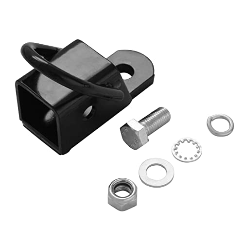 MaxxHaul 50619 Bolt-On ATV, UTV, Trailer Hitch Receiver Adapter for 2" Receiver Tube with Welded D-Ring