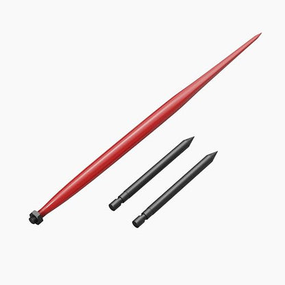 PULLAFUN Hay Spear 49" Bale Spear, Heavy Duty Quick Attach Square Hay Bale Spears, Hay Bale Spike with 2 Stabilizer Spears for Buckets Tractors Loaders