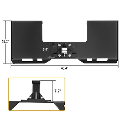 YINTATECH 3000lbs Skid Steer Attachment Plate 3/8" Skid Steer Hitch Plate