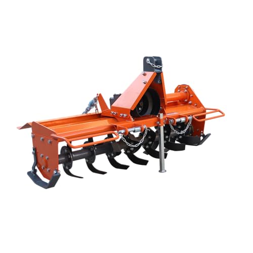 Gecheer 49" Rotary Tiller Attachment for Cat 1 Tractors with Replaceable L-Shaped Tines