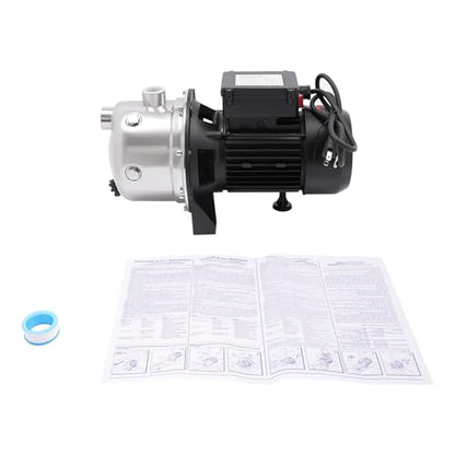 Shallow Well Pump, 110V Portable Electric Water Pump Stainless Steel Water Transfer Pump Garden Jet Pump Versatile Sprinkler Booster Pump for Gardening, Farms, Industrial Water (1.2KW 1.6HP) - style: 1.2KW 1.6HP