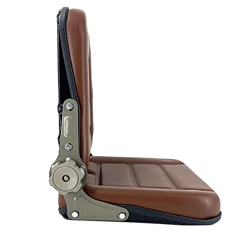 Forklift Seat Suspension Tractor Seat PVC with 140° Adjustable Back - color: Brown