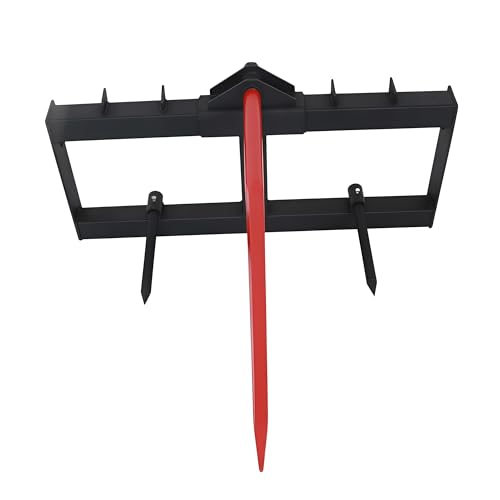 49" 3000lb Heavy Duty Attach Hay Bale Spear Skid Steer Tractor Loader Quick Tach