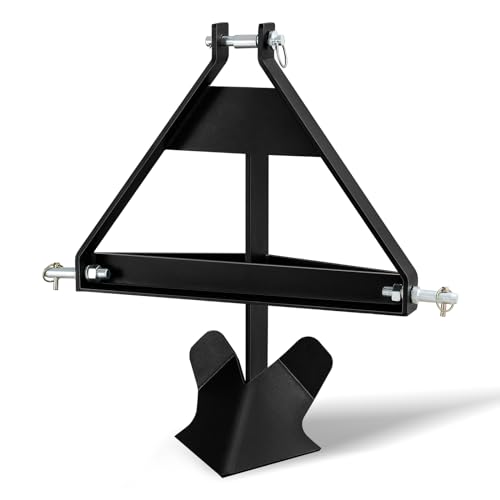 Middle Buster for Category 1, 3-Point Quick Hitch Tractors, Heavy Duty Steel Furrows and Harvests Potatoes, Hitch Plow Subsoiler for Tractor, Black