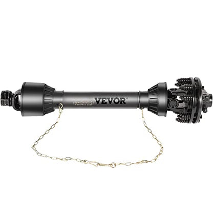 VEVOR PTO Shaft, 1-3/8" 6 Spline Tractor and Implement Ends PTO Driveline Shaft, Series 4 Tractor PTO Shaft, 43"-59" Brush Hog PTO Shaft with Slip Clutch Black, for Finish Mower, Rotary Cutter - size: 43"-59"