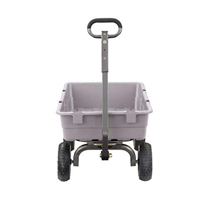 Gorilla Carts Poly Dump Cart, 800 lb. Capacity, 5 Cu Ft, Gray - size: 5-Cubic Feet, style: Pneumatic