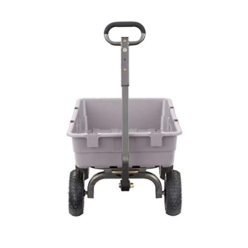 Gorilla Carts Poly Dump Cart, 800 lb. Capacity, 5 Cu Ft, Gray - size: 5-Cubic Feet, style: Pneumatic